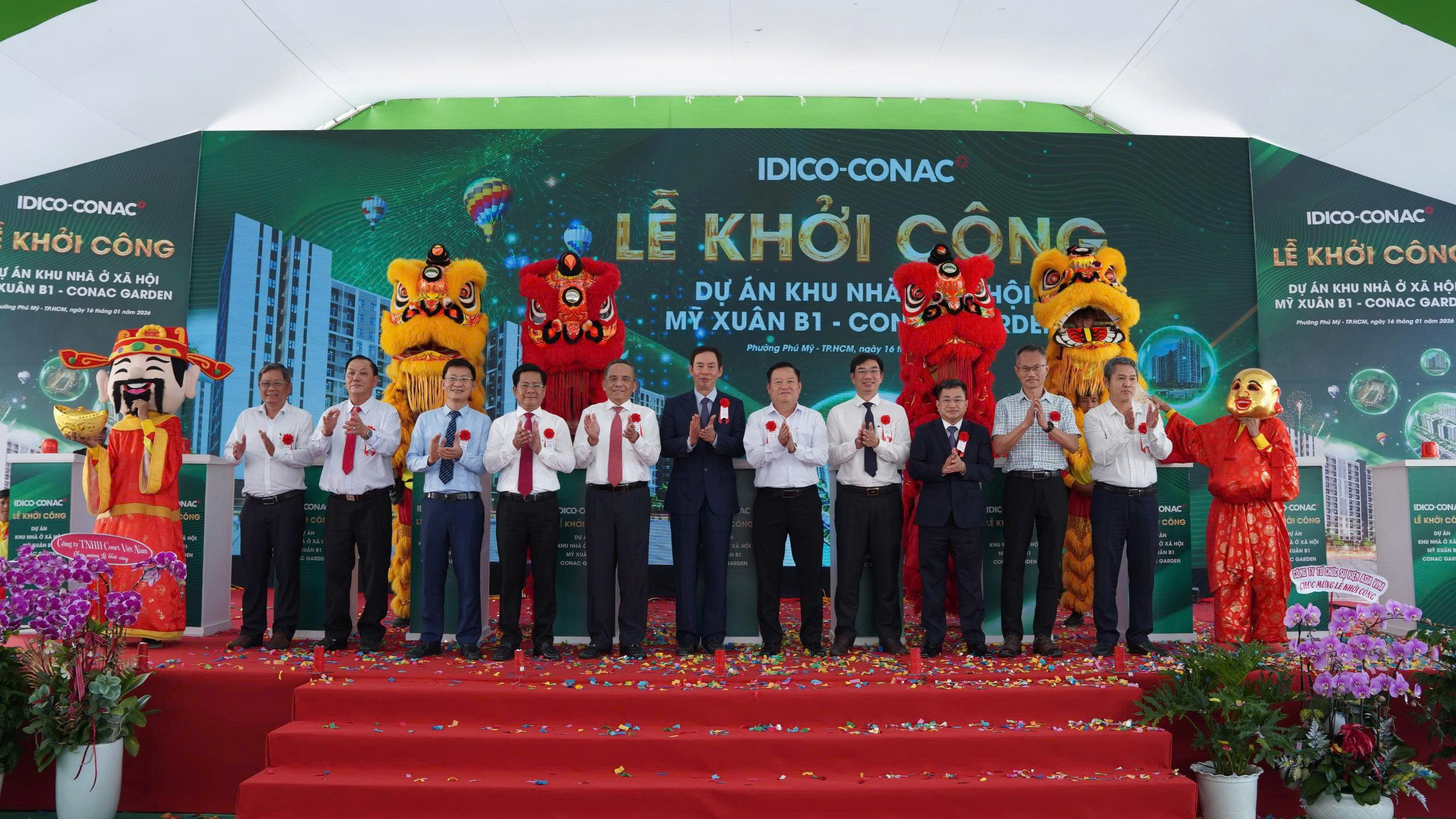Đơn vị trong hệ sinh thái của Công ty cổ phần Phát triển Khu công nghiệp và đô thị Thủ Thừa (IDTT) khởi công dự án nhà ở xã hội 1.200 căn hộ tại Phú Mỹ, TP.HCM